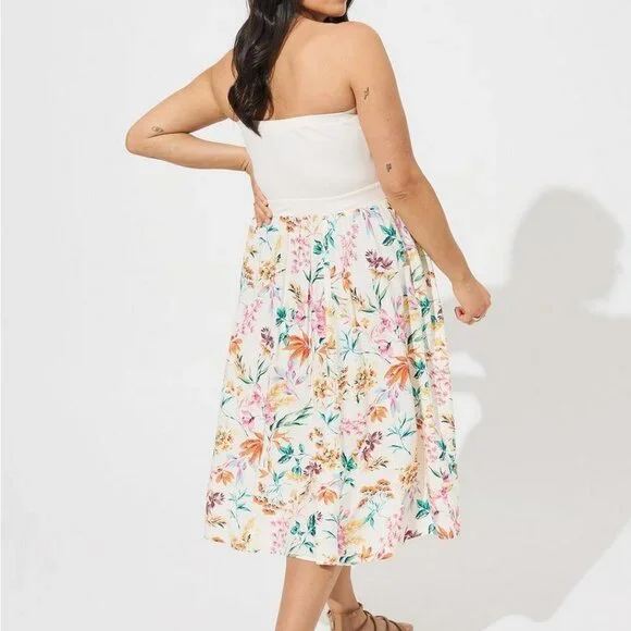 Midi Jersey Challis Sweetheart Tube Dress - Picture 3 of 4